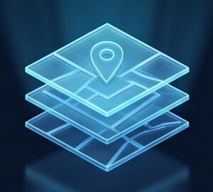 Stacked map layers icon